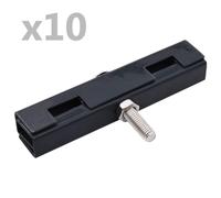 vidaXL Garden U Mat Connector 10 Sets Anthracite Fence Grid Double Rod Mesh