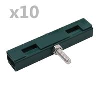 vidaXL Garden U Mat Connector 10 Sets Green Fence Grid Double Rod Accessory