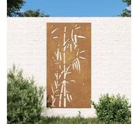 Vidaxl Garden Wall Decoration 105X55 Cm Corten Steel Bamboo Design