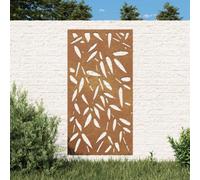 vidaXL Garden Wall Decoration Bamboo Leaf Design Corten Steel 105 x 55 cm Brown