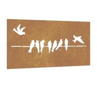 vidaXL Garden Wall Decoration, Metal Wall Art with Bird Design, Wall Decor for Outdoor Garden Patio Balcony Yard Patio Lawn, Corten Steel