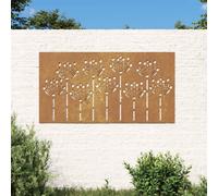 vidaXL Garden Wall Decoration 105x55 cm Corten Steel Flower Design