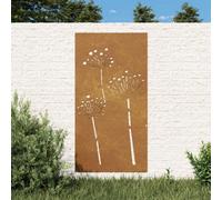 vidaXL Garden Wall Decoration 105x55 cm Corten Steel Flower Design