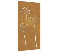 vidaXL Garden Wall Decoration 105x55 cm Corten Steel Flower Design