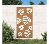 vidaXL Garden Wall Decoration in Corten Rusty Steel - Nature-Inspired Leaf Design - 105x55 cm - Durable Outdoor Wall Art