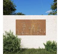 Vidaxl Garden Wall Decoration 105X55 Cm Corten Steel Skyline Design