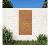 vidaXL Garden Wall Decoration Sun Design 105x55 cm Corten Steel Brown