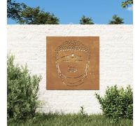 vidaXL Garden Wall Decoration 55x55 cm Corten Steel Buddha Head Design