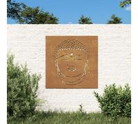 Vidaxl Garden Wall Decoration 55X55 Cm Corten Steel Buddha Head Design