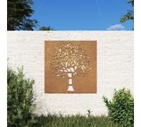 Vidaxl Garden Wall Decoration 55X55 Cm Corten Steel Tree Design
