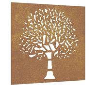 Vidaxl Garden Wall Decoration 55X55 Cm Corten Steel Tree Design