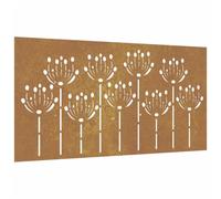vidaXL Garden Wall Decoration, Corten Steel Outdoor Wall Art - Rusty Brown, Flower Pattern Design, 105x55 cm