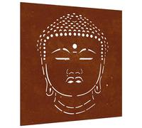 vidaXL Garden Wall Decoration 55x55 cm Corten Steel Buddha Head Design