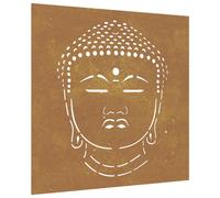 vidaXL Garden Wall Decoration 55x55 cm Corten Steel Buddha Head Design