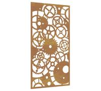 vidaXL Garden Wall Decoration 105x55cm Corten Steel Gear Wheel Design, Brown