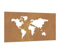 vidaXL Garden Wall Decoration Wall Art Decor Corten Steel World Map Design
