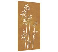 Vidaxl Garden Wall Decoration 105X55 Cm Corten Steel Bamboo Design