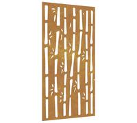 vidaXL Garden Wall Decoration, Metal Wall Art with Bamboo Design, Wall Decor for Outdoor Garden Patio Balcony Yard Patio Lawn, Corten Steel