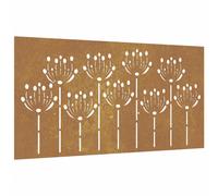 vidaXL Garden Wall Decoration, Corten Steel Outdoor Wall Art - Rusty Brown, Flower Pattern Design, 105x55 cm
