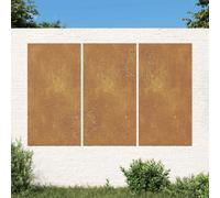 Vidaxl Garden Wall Decorations 3 Pcs 105X55 Cm Corten Steel Sun Design