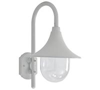 vidaXL Garden Wall Lamp E27 42cm Aluminium White Outdoor Lighting Fixture