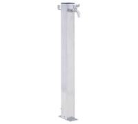 vidaXL Stainless Steel Garden Water Column 40 cm - Square, Free-standing Outdoor Faucet with Hook, Suitable for Irrigation, Car Washing, and Pet Showering