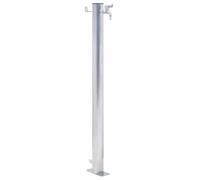 vidaXL Garden Water Column, Water Fountain for Patio Yard, Standing Faucet for Irrigation Washing, Floor Mounted Water Tap, Stainless Steel Square