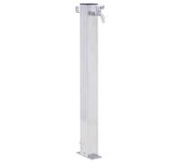 vidaXL Garden Water Column, 60cm Stainless Steel Square - Outdoor Watering, Irrigation, Car Washing, Pet Showering, Rust-resistant, with Faucet