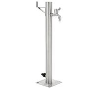 vidaXL Garden Water Column in Stainless Steel Round 65cm - Freestanding outdoor Water Dispensing Column with Faucet - Easy to Install