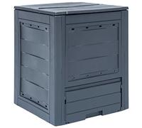 'vidaXL-GardenComposter-WeatherPlastic-EcoFriendly-LargeCapacityCompostingBin-OptimumVentilation-Grey