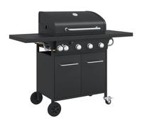 vidaXL Gas BBQ Grill with 5 Burners Gas Barbecue Black Powder-coated Steel