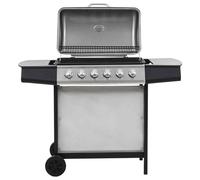 vidaXL Gas BBQ Grill with 6 Cooking Zones Stainless Steel Silver UK HOT