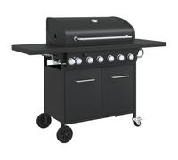 vidaXL Gas BBQ Grill with 7 Burners, Gas Barbecue Grill for Outdoor, Free-Standi