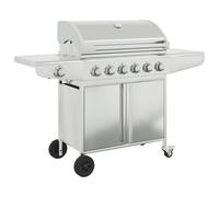 vidaXL Gas BBQ Grill with 7 Burners Gas Barbecue Grill Silver Stainless Steel