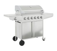 vidaXL Gas BBQ Grill with 7 Burners Gas Barbecue Grill Silver Stainless Steel
