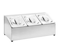 vidaXL Gastronorm Container Holder with 3 GN 1/6 Pan Stainless Steel