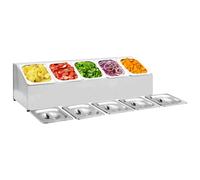vidaXL Gastronorm Container Holder with 5GN 1/6 Pan Stainless Steel Organiser