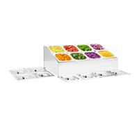 vidaXL Gastronorm Container Holder with 8 GN 1/6 Pan Stainless Steel