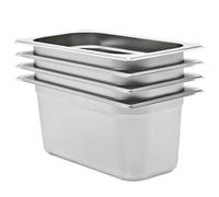 vidaXL Gastronorm Containers 4 pcs GN 1/3 150 mm Stainless Steel