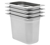 vidaXL Gastronorm Containers 4 pcs GN 1/4 200 mm Stainless Steel