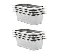 vidaXL Gastronorm Containers 8 pcs GN 1/3 100 mm Stainless Steel