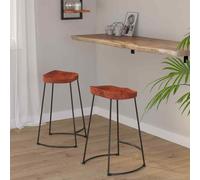vidaXL Gavin Bar Stools 2 pcs 45x40x63 cm Solid Wood Mango UK