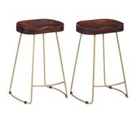 vidaXL Gavin Bar Stools 2 pcs Solid Mango Wood