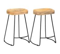 vidaXL Gavin Bar Stools 2 pcs Solid Mango Wood UK NEW