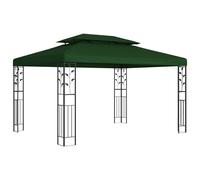 vidaXL Gazebo 3.97 x 2.96 x 2.68 m Green Polyester and Steel, Adjustable Gazebo,