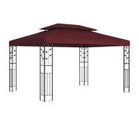 vidaXL Gazebo 3.97 x 2.96 x 2.68 m Wine Red Polyester and Steel, Modern Gazebo,