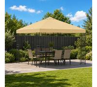 VidaXL Gazebo 3 X 3 M Cream Polyester And Steel 190 Gsm