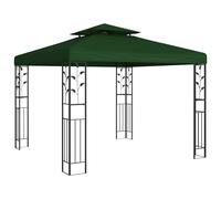 vidaXL Gazebo 3 x 3 x 2.68 m Green Polyester and Steel, Modern Gazebo, Backyard