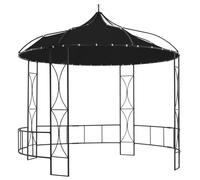 vidaXL Gazebo Anthracite Round Sturdy Outdoor Garden Canopy Shelter Party Tent