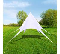 'vidaXL White Garden Gazebo Hexagon Star Pavilion - 10m Diameter, UV and Weatherproof Oxford Fabric, Perfect for Outdoor Parties or Barbecues'